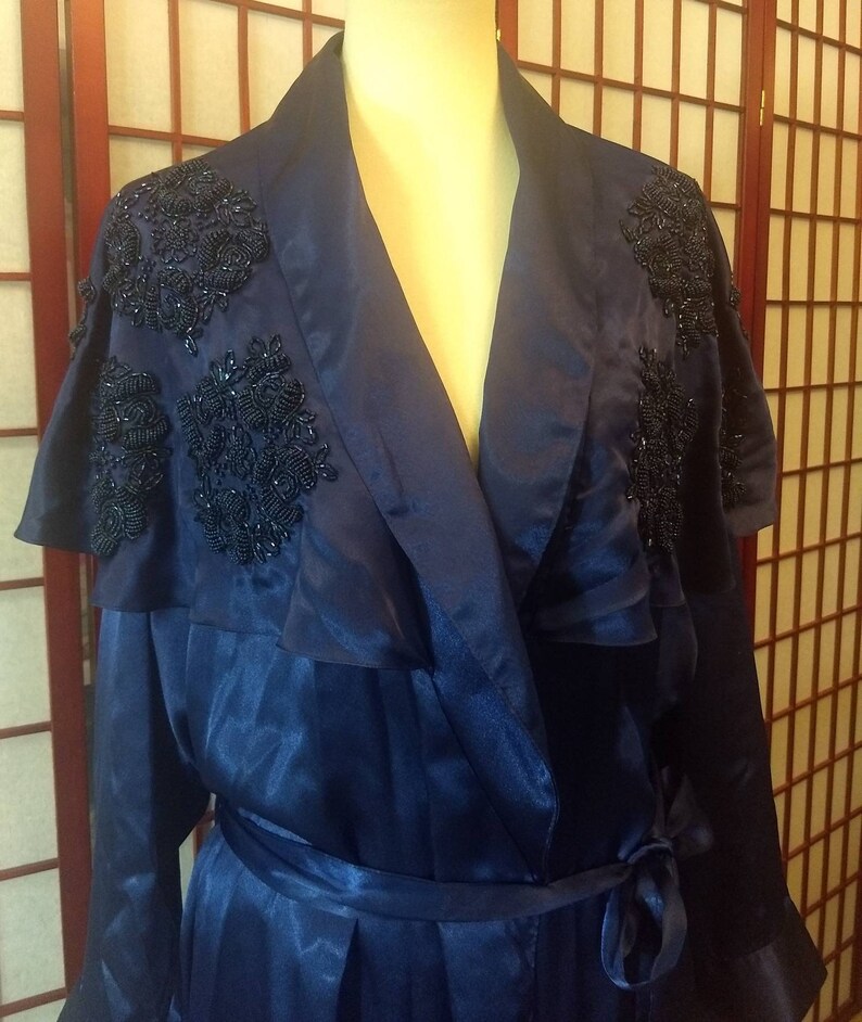Robe Blue Vintage Victoria/'s Secret Blue Bridal Robe GOLD LABEL Long Robe Embroidery