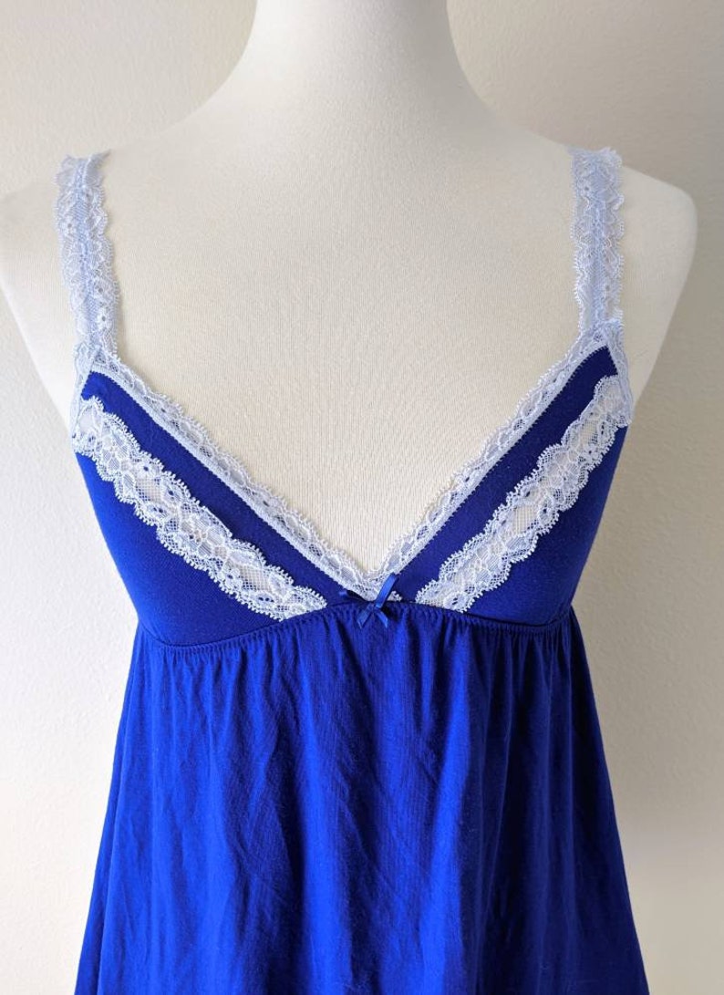 Blue Lace Babydoll Lingerie Vintage Nightwear Royal Blue - Etsy