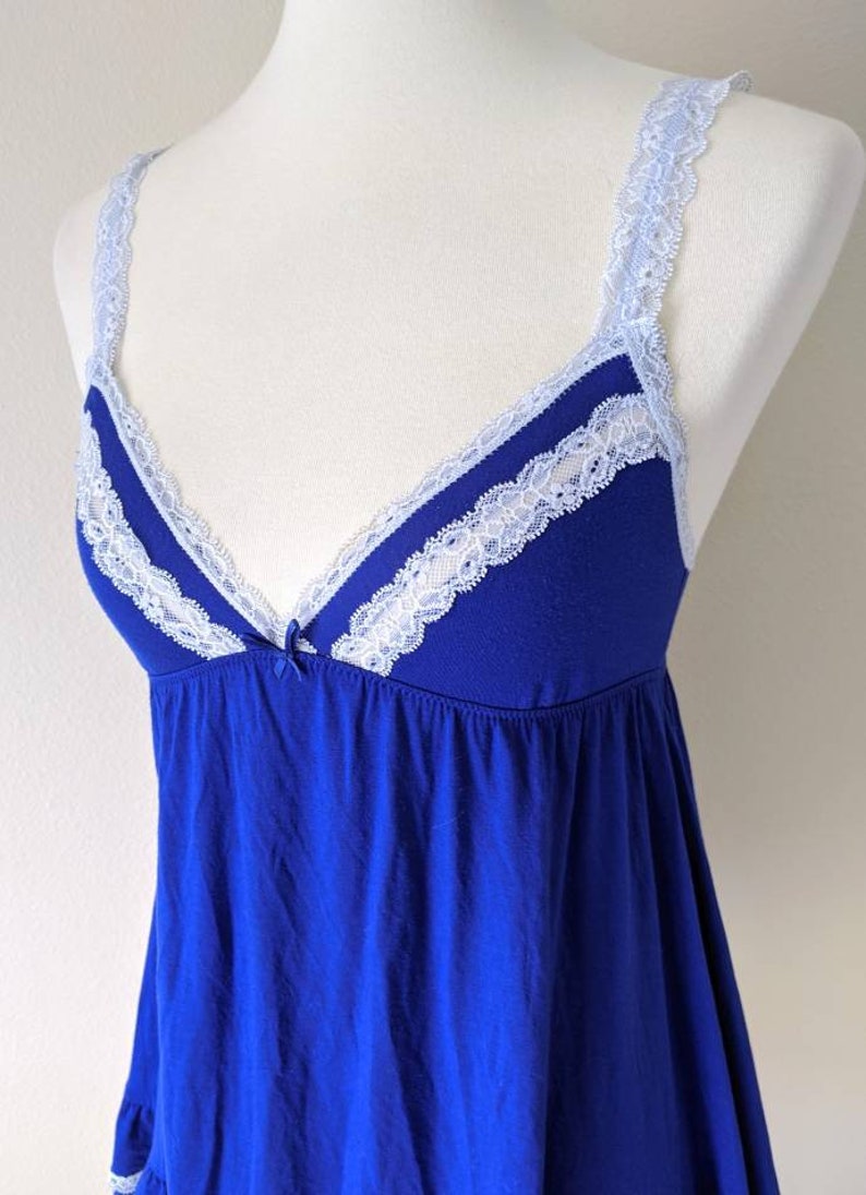 Blue Lace Babydoll Lingerie Vintage Nightwear Royal Blue - Etsy