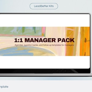 Paquete para el gerente 1:1 / Agendas, rendimiento, coaching / Plantilla de Canva