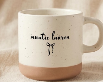 Tazza personalizzata per la zia, tazza con il nome della zia personalizzato, regalo per annunciare la gravidanza da parte della nipote.