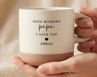 Tazza personalizzata per papà, regalo personalizzato per la festa del papà, tazza da caffè "Buongiorno papà", regalo per papà, regalo di compleanno dalla figlia, ricordo per papà