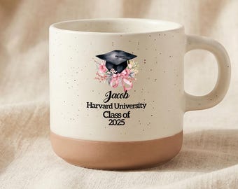 Tazza di laurea personalizzata, tazza da caffè in ceramica personalizzata per la classe universitaria del 2026, regalo per neolaureati.