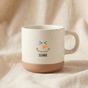 Personalized Christmas Mug, Custom Name Snowman Coffee Cup, Cute Holiday Ceramic Mug, Christmas Gift For Family And Friends image 2