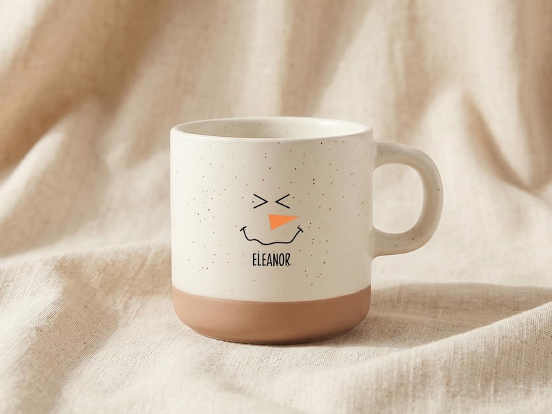 Personalized Christmas Mug, Custom Name Snowman Coffee Cup, Cute Holiday Ceramic Mug, Christmas Gift For Family And Friends image 2
