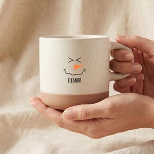 Personalized Christmas Mug, Custom Name Snowman Coffee Cup, Cute Holiday Ceramic Mug, Christmas Gift For Family And Friends image 3