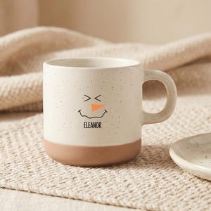 Personalized Christmas Mug, Custom Name Snowman Coffee Cup, Cute Holiday Ceramic Mug, Christmas Gift For Family And Friends image 1