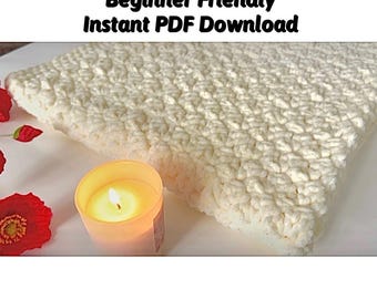 Snow Pebble Crochet Blanket Pattern, Beginner Friendly, Instant PDF Download