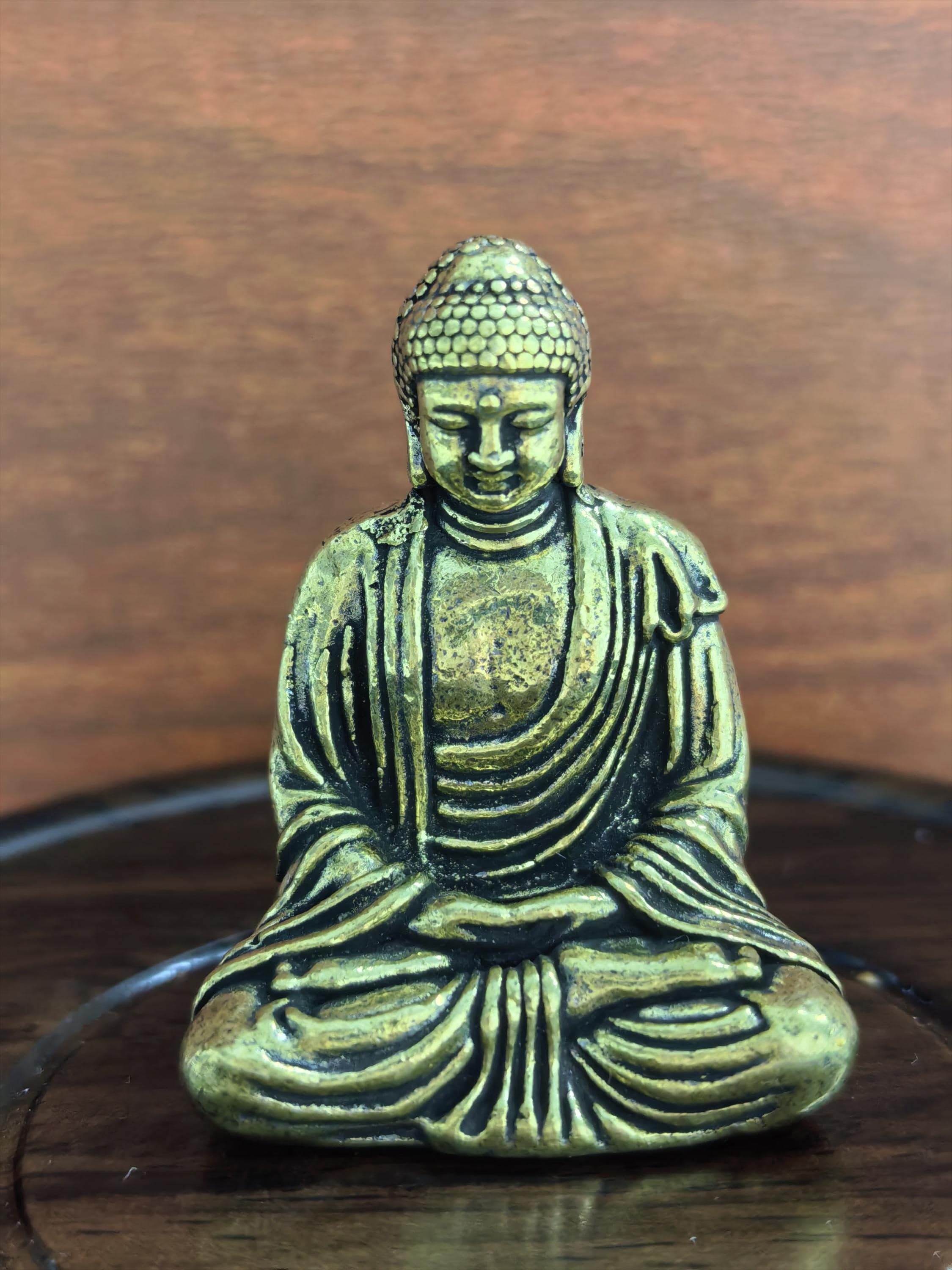 仏像　仏教美術 釈迦牟尼像【乾隆年製】在銘　鍍金仏　座像，/西き-55 釈迦牟尼像 - Etsy 日本