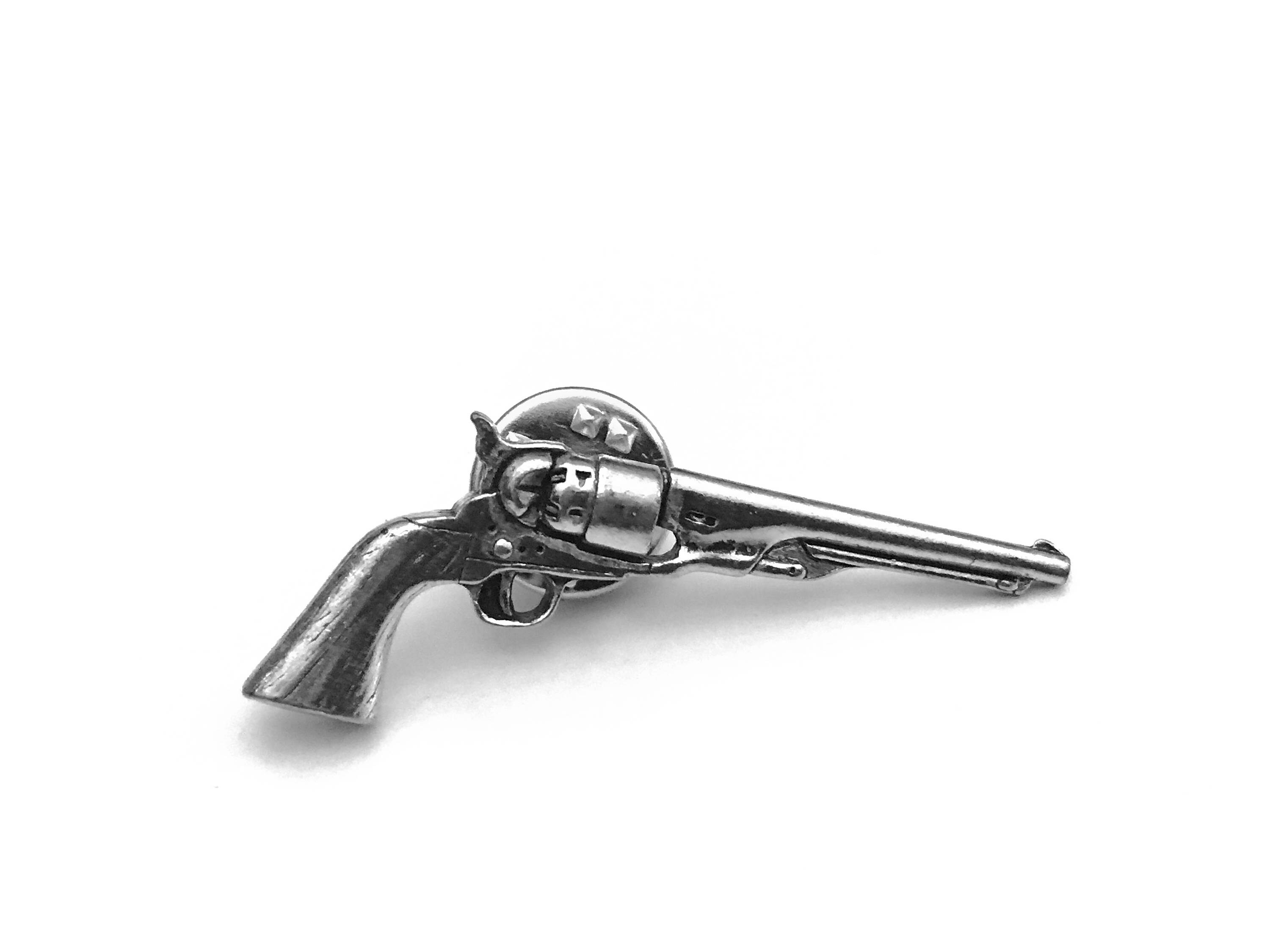 Gun Lapel Pin Revolver Lapel Pin 6 Shooter Pistol Tie Tack Etsy