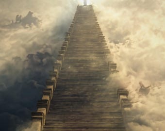 Jacob’s Ladder | Genesis 28 Dream | Angels Ascending Descending | Christian Wall Art | Bible Scene Printable