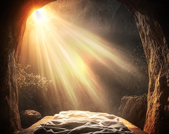 Empty Tomb Resurrection Art | Easter Bible Scene Christian Wall Art (Digital Download)