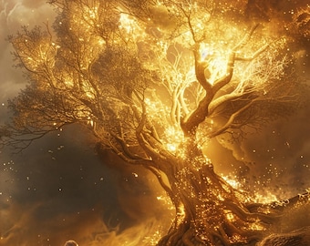Burning Bush Wall Art | Exodus 3 Scene, Moses Encounter (Digital Download)