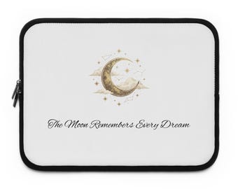 Funda para portátil con diseño de luna / Estuche para portátil con diseño celestial / Funda para portátil con diseño de luna creciente / Funda para portátil estilo boho / Regalo para amantes de la luna / Bolsa protectora para portátil