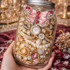 Barattolo di gioielli a sorpresa – Set di gioielli a sorpresa accuratamente selezionati / Orecchini, anelli e accessori / Regalo per lei