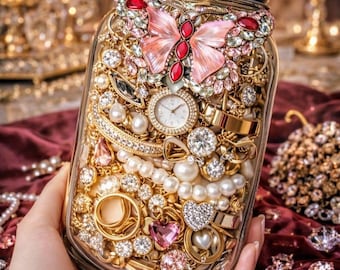 Pot à bijoux mystère – Lot de bijoux surprise sélectionnés | Boucles d'oreilles, bagues et accessoires | Cadeau pour elle