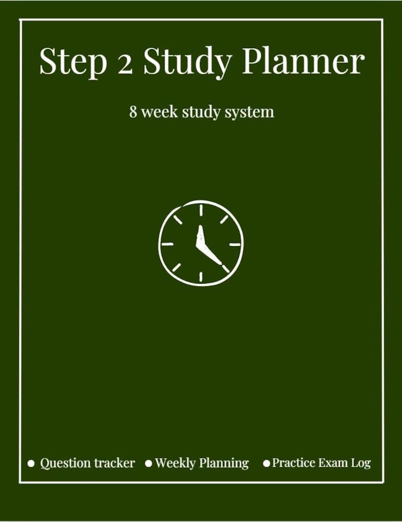 Step 2 Study Types Step 2 CK Study Planner | Medical Student Exam Prep (digital Download ...