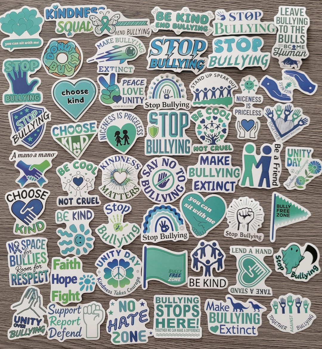 50pcs Stop Bullying Slogan Stickers /waterproof Decals /scrapbook DIY ...
