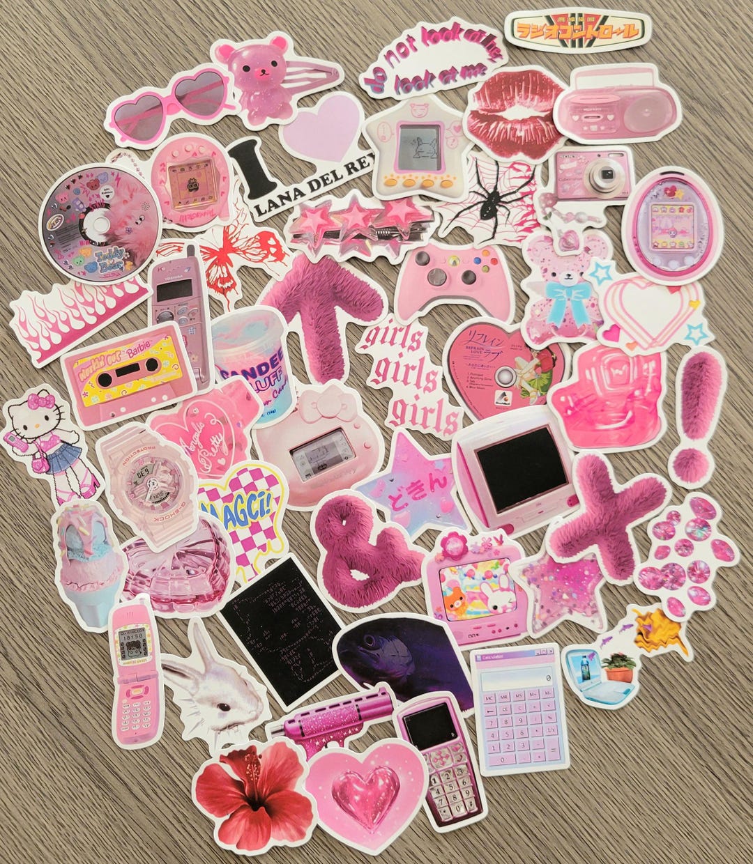 50pcs Y2K PINK Girly Stickers /waterproof Decals /scrapbook DIY/ - Etsy