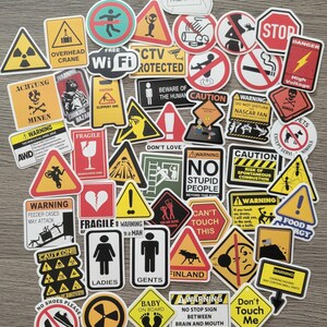 50 stuks waarschuwingsstickers waarschuwingsbord /waterdichte stickers /plakboek doe-het-zelf/