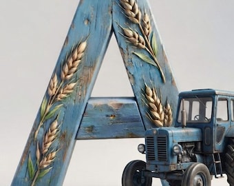Blue Farm Traktor Alphabet