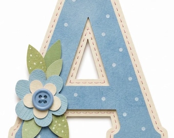 Blaues Papierbastelalphabet