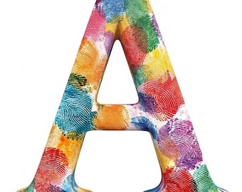 Regenbogen-Fingerabdruck-Alphabetbuchstabe