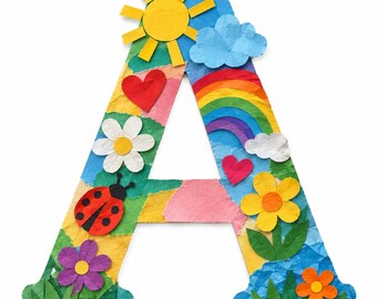 Papiercollage Alphabetbuchstabe