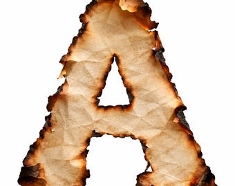Verbrannter Pergamentbuchstabe
