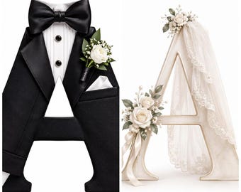 Hochzeitsalphabet-Set für Braut und Bräutigam