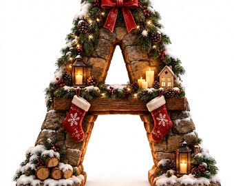 Weihnachtskamin Alphabetbuchstabe