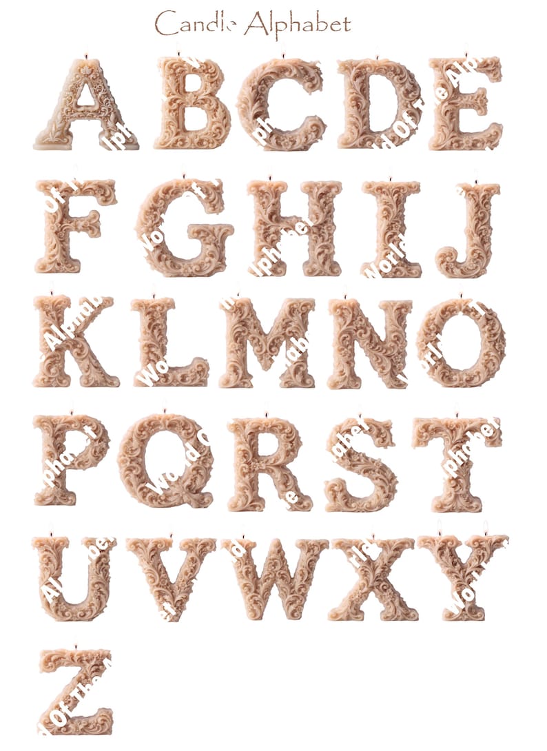 Candle Alphabet PNG - Etsy