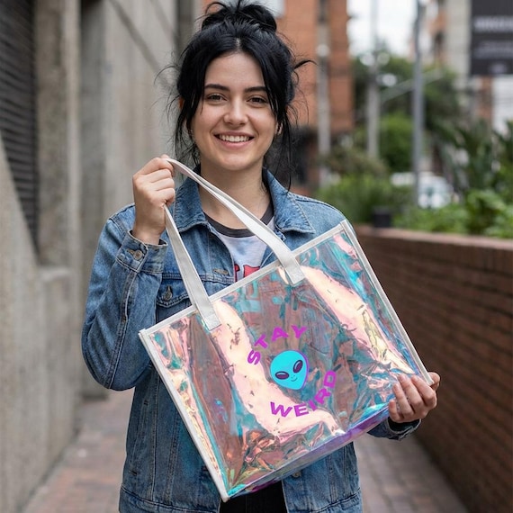 Beach Tote Bag | Iridescent Shoulder Bag