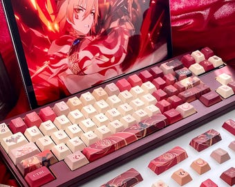 140 Keycaps Honkai Star Rail Mydei en PBT pour clavier mécanique, profil Cherry