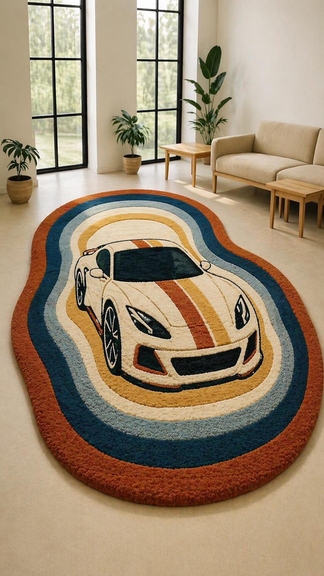 Sports Car Tufted Rug, Modern Car Shape Rug, Kids Room Car Carpet ...