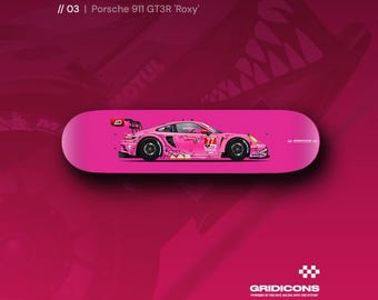 Porsche 911 GT3R "Roxy" - skatedeck muurkunst