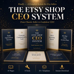 Etsy Shop CEO System — Etsy Seller Toolkit & Business Organizer for Digital Product Sellers