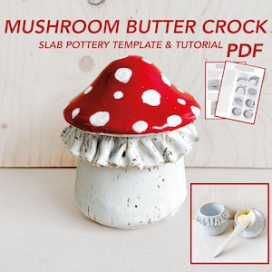 Butter Dish Template pdf. Slab Pottery Tutorial, Cottagecore Project (Digital Download)
