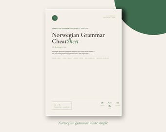 Norwegian Grammar Cheat Sheet Vol 1 – A1-B1 Grammar Guide | Norskprøven Prep | PDF