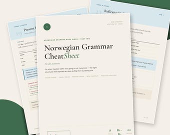Norwegian Grammar Cheat Sheet Vol 2 – Advanced B1-B2 Grammar | Norskprøven Prep | PDF