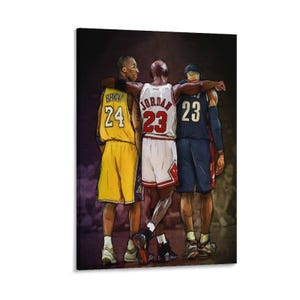 Basketball Legends Canvas Print: Kobe Bryant, Michael Jordan, LeBron James Wall Art