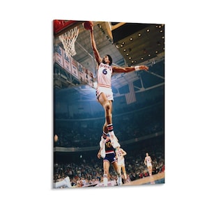 Julius Erving Dunk Canvas Print – Basketball Wall Art Poster