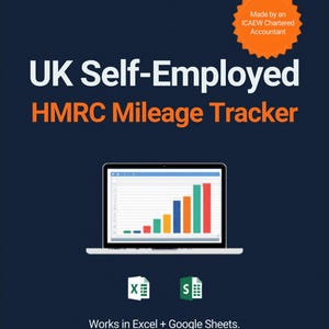 UK Self-Employed Mileage Expenses Tracker | Business Mileage Spreadsheet 2026/27 (Excel/Google Sheets)
