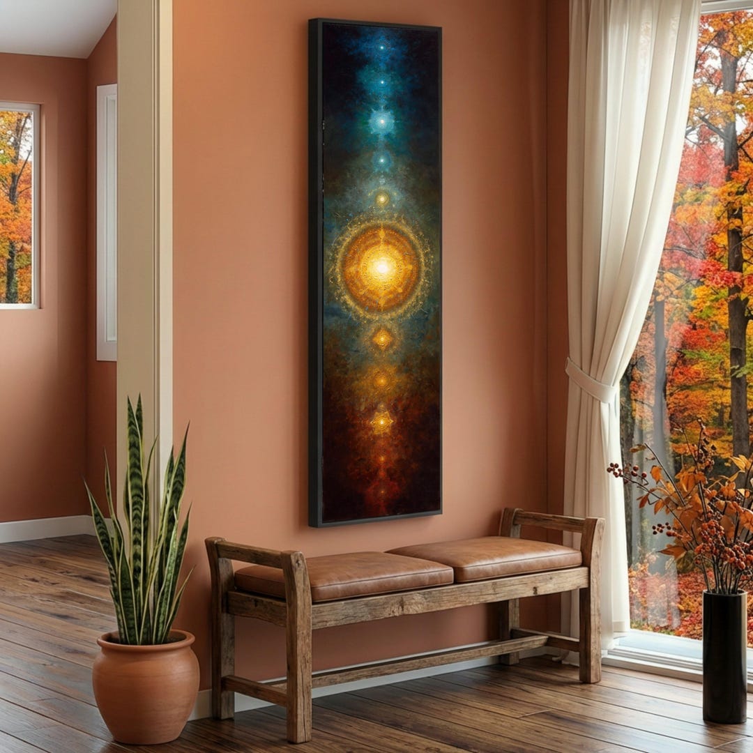 Spiritual Chakra Alignment Canvas, Abstract Energy Art, Meditation Wall ...