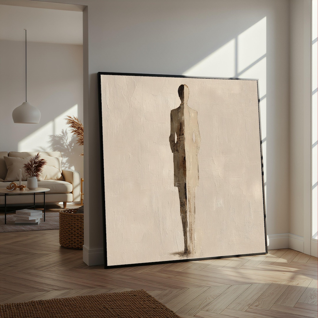 Minimalist Abstract Figure Canvas, Modern Neutral Wall Art ...