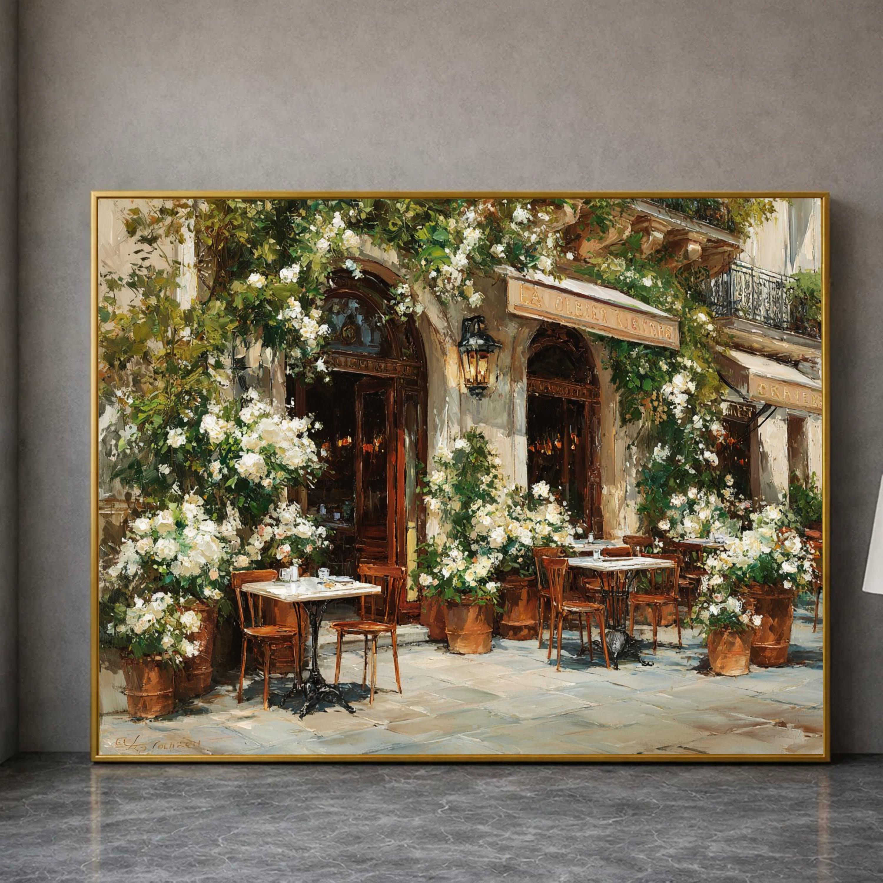 Canvas Wall Art Cafe Scene - Etsy