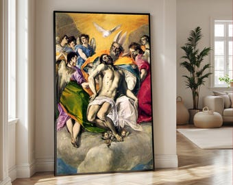 El Greco Ascension of Jesus Canvas, Religious Christian Wall Art, Baroque Spiritual Painting Print, Sacred Home Decoration