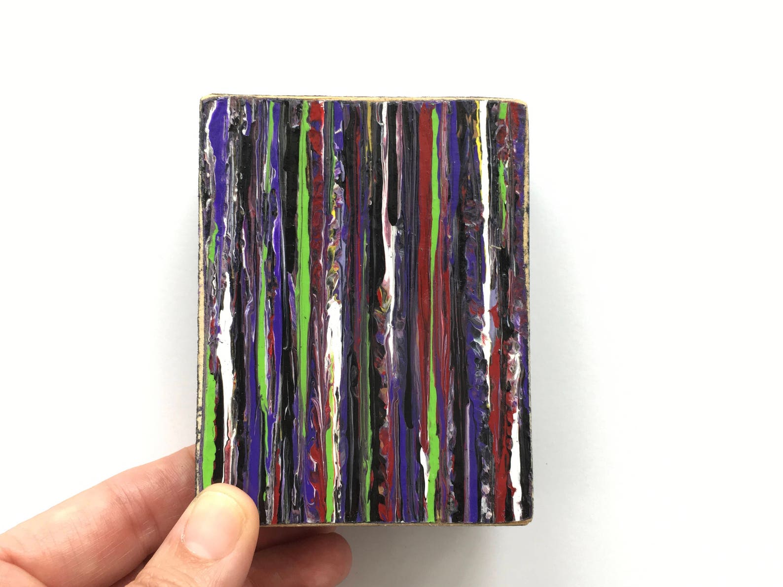 Vibrant Acrylic Painting Original Art on Wood Block Shelf Etsy
