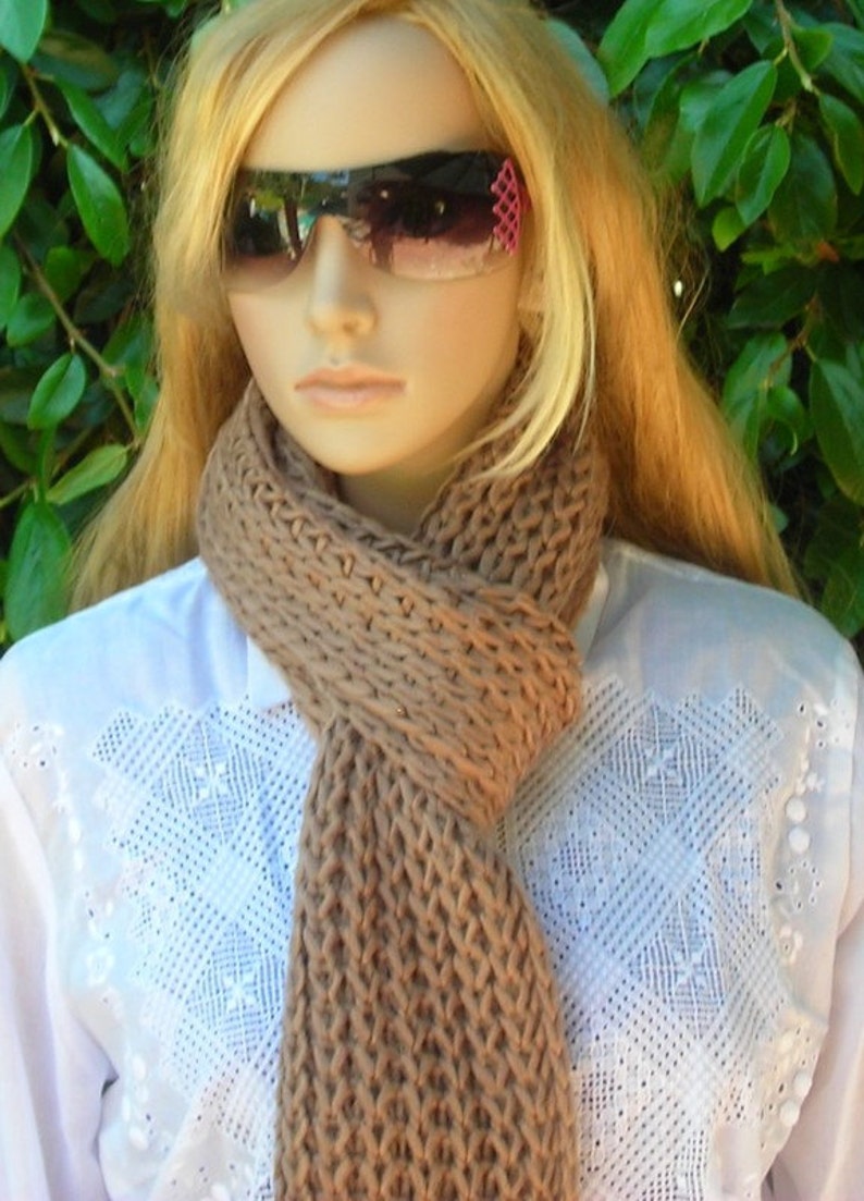 Hand Knitted Infinity Scarf Bold Knit Scarf Multi Etsy