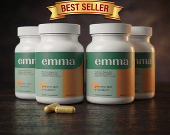 4 PACK Emma Gut Health Probiotic Capsules – Bloating & Gas Relief, Digestion Support (60 Capsules)